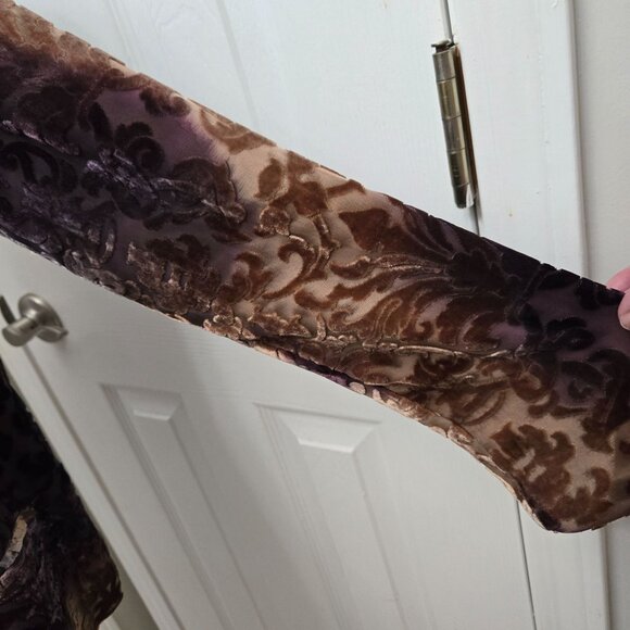 Sundance Blazer Womens 8 Firelight Silk blend Velvet Burnout Purple Brown Boho - Picture 6 of 10